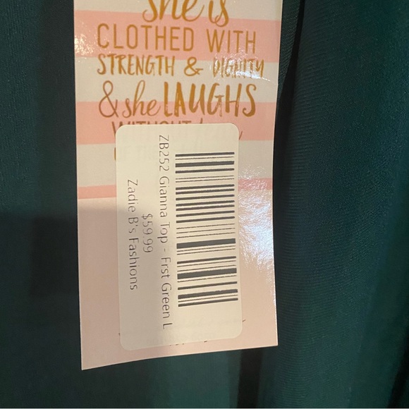 Ladies Zadie B’s Gianni Forest Green Top (L) and Skirt (XL) - Picture 4 of 9